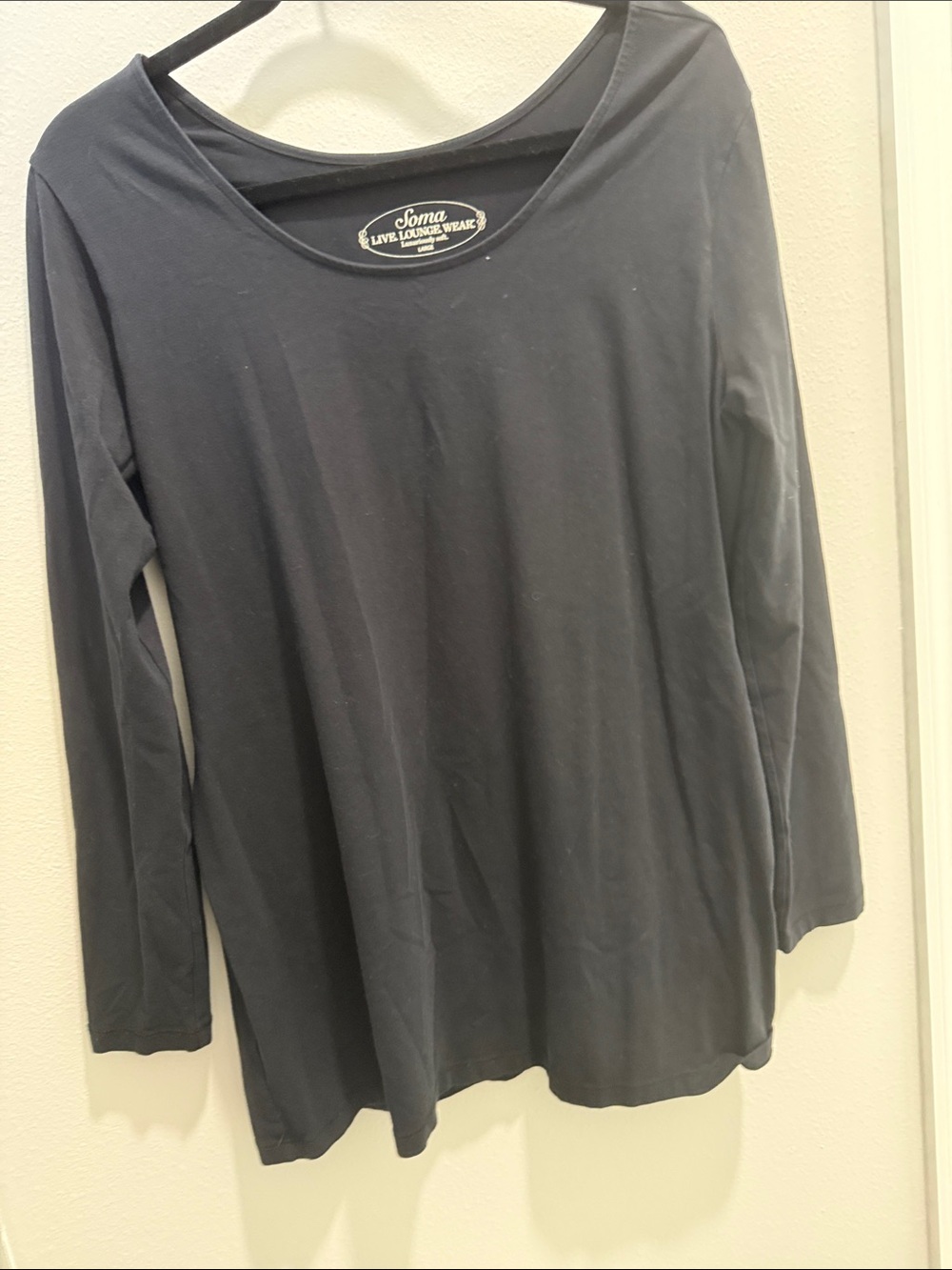 Soma Long Sleeve Tee in Black for Lounging